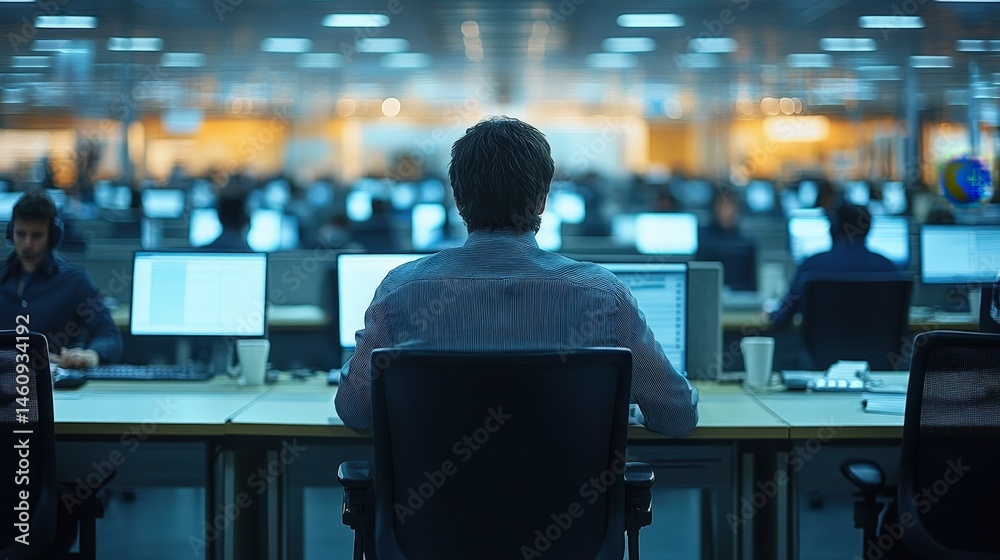 Command Center — analyst at desk